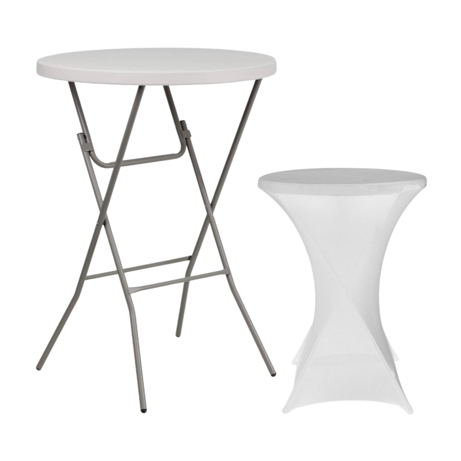 Set Mesa Plegable Redonda Alta y Funda Protectora 80x110cm Catering 7house Mobiliario Hosteleria 1